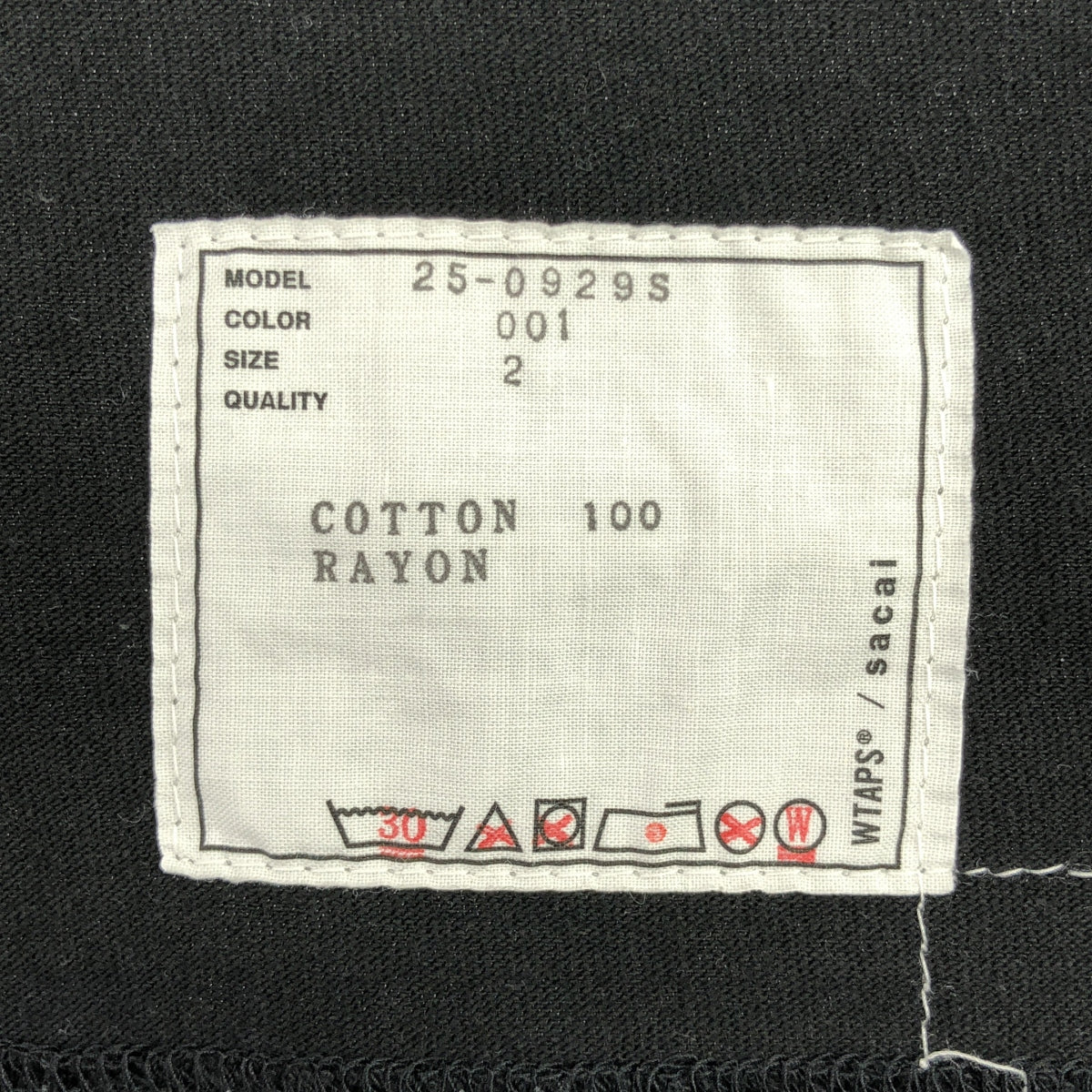 sacai | 2025SS | x WTAPS 刺繡 T 卹 01 標誌刺繡 T 卹 | 2 | 男款