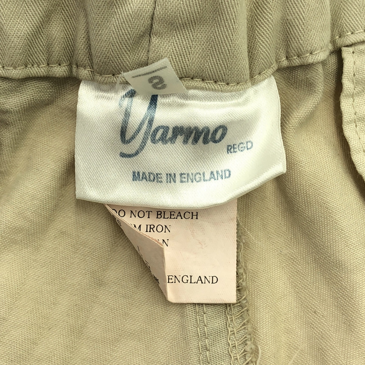 Yarmo / ヤーモ | サスペンダーボタン付 コットン ヘリンボーン パンツ | S | ベージュ | レディース