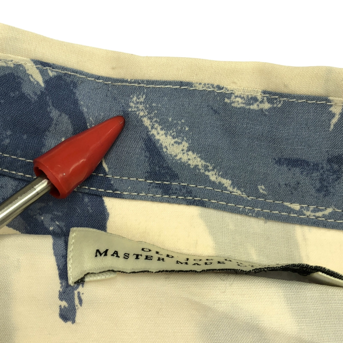 OLD JOE BRAND / 올드 조 | 2021SS | ORIGINAL PRINTED OPEN COLLAR SHIRTS (DRAWING) 오픈 컬러 총 무늬 셔츠 | 14.5 | 베이지 / 블루 |