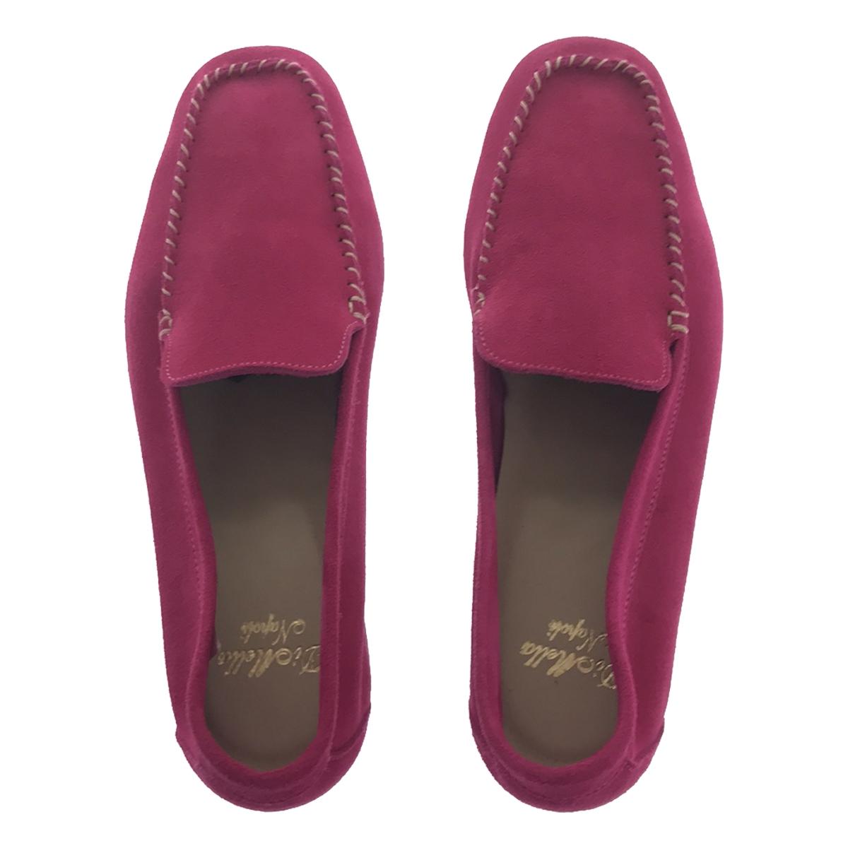 [Good Condition] DI MELLA / Di Mella | SUEDE SLIP-ON Suede Leather Slip-On Shoes | 37 | Pink | Women's