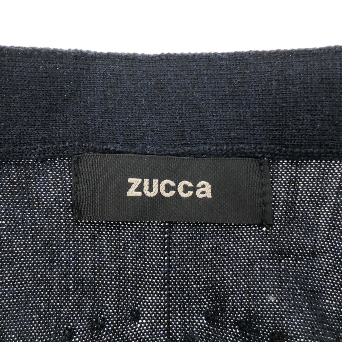 [Good Condition] CABANE de ZUCCa | V-neck Designer Shoulder Knit | M | Navy | Women's