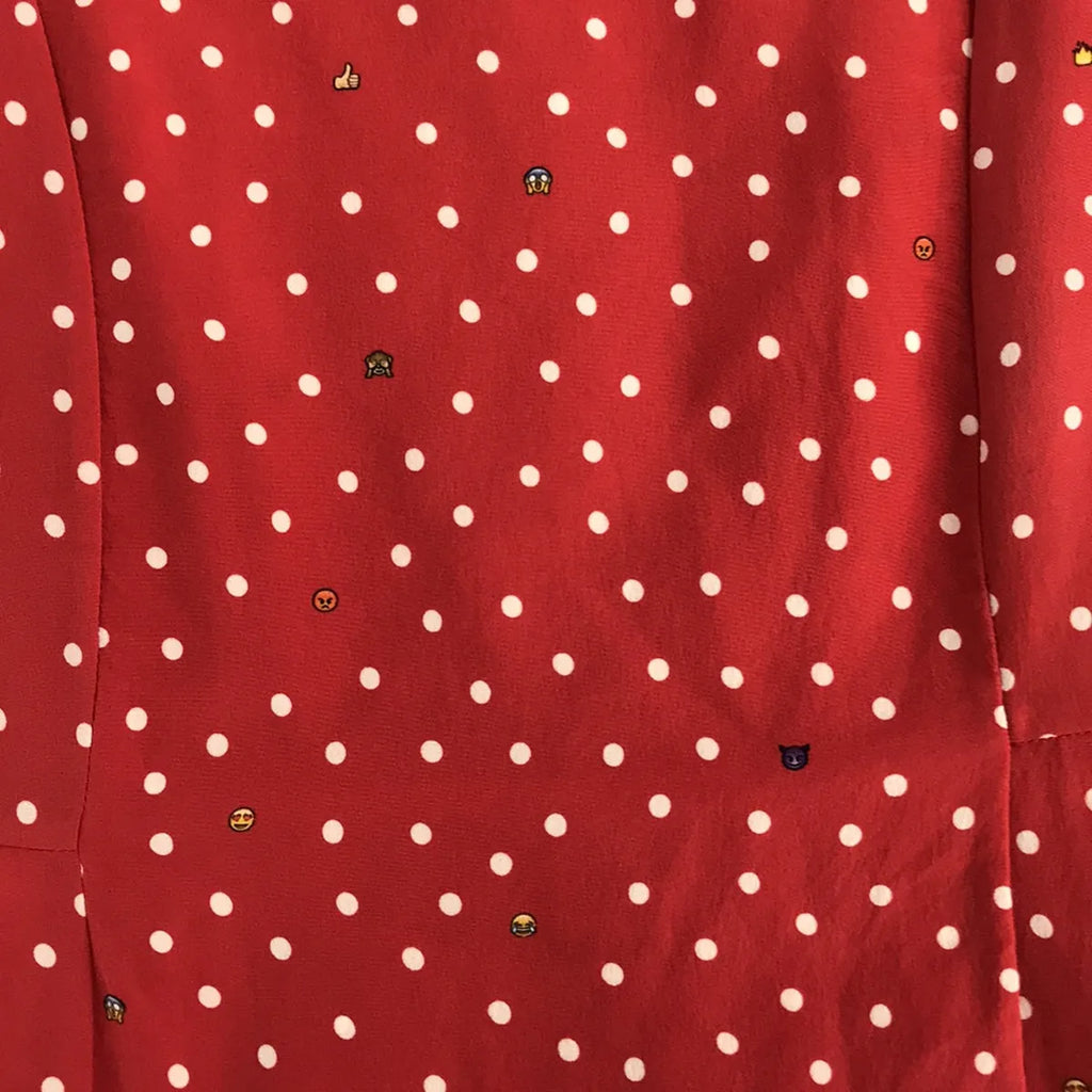 VETEMENTS / ヴェトモン | emoji ドット ワンピース | S | ネイビー/レッド | レディース