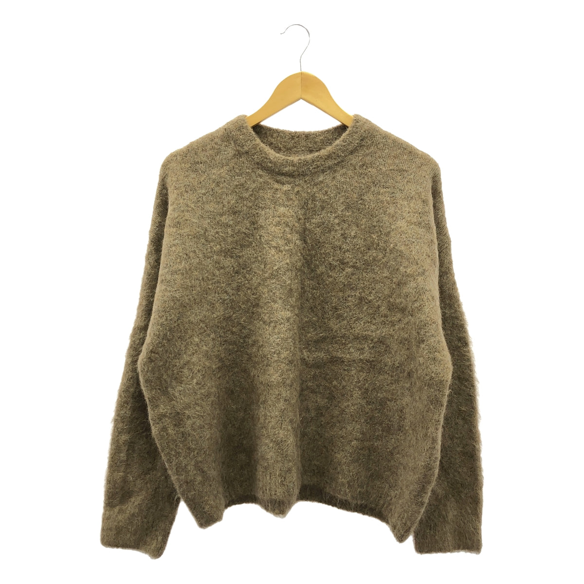 aere | Alpaca blend crew neck knit | Brown | Women's