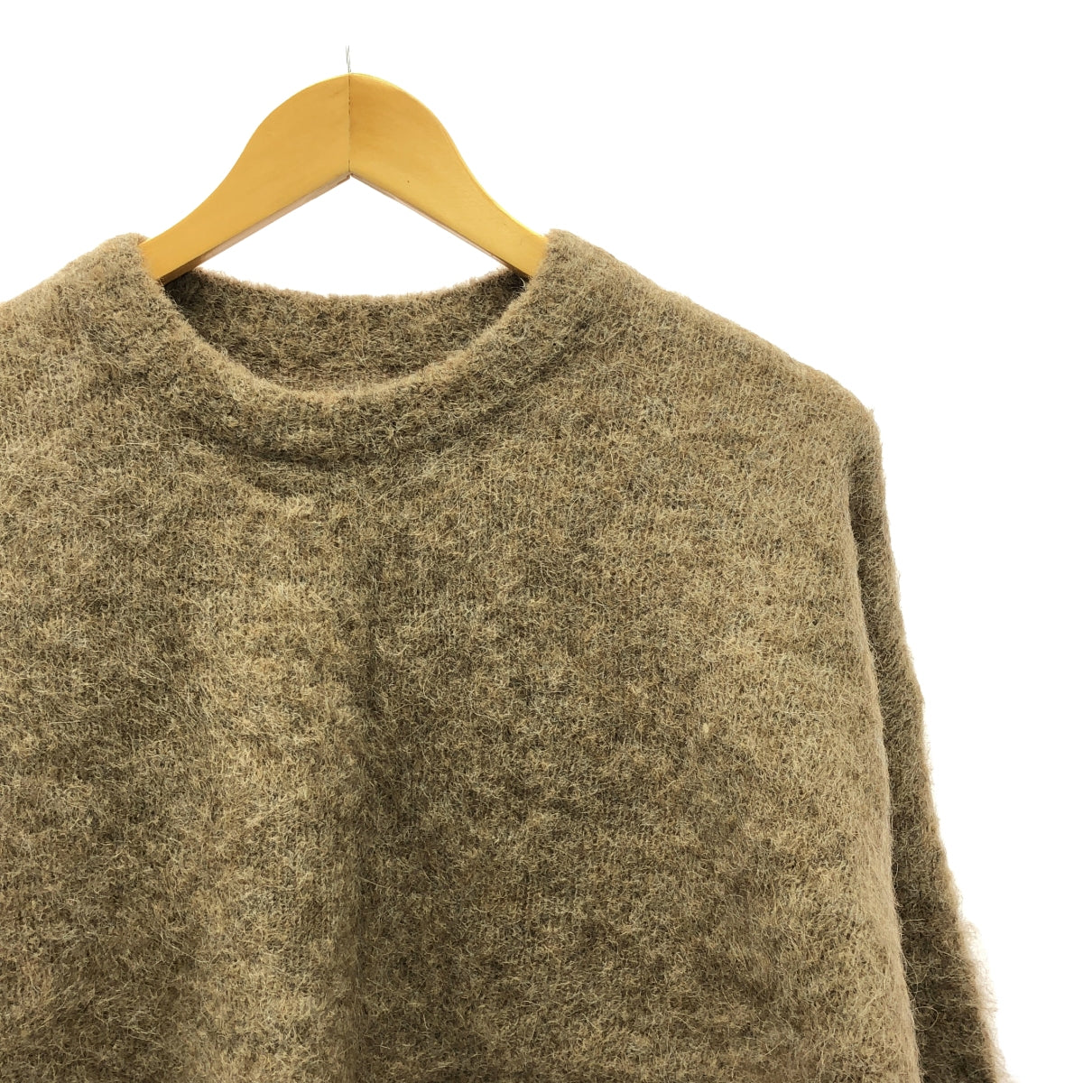 aere | Alpaca blend crew neck knit | Brown | Women's