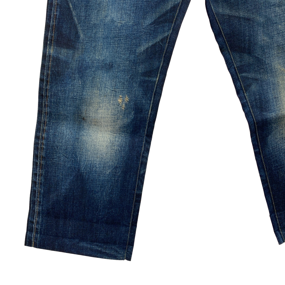 JUNYA WATANABE COMME des GARCONS / 준야와타나베 | 2015SS | 로고 가죽 패치 전사 데님 프린트 팬츠 | XS |