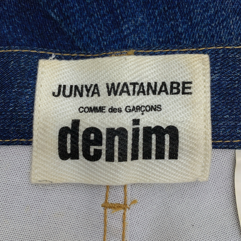 JUNYA WATANABE COMME des GARCONS / 준야와타나베 | 2015SS | 로고 가죽 패치 전사 데님 프린트 팬츠 | XS |