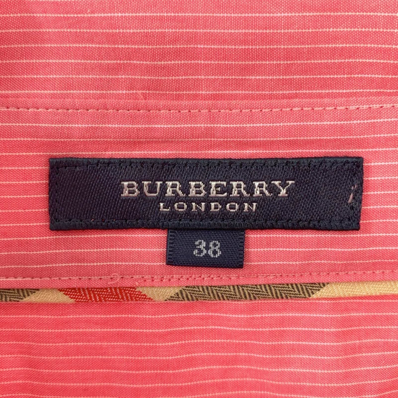 BURBERRY LONDON / バーバリーロンドン | コットン ストライプ ロゴボタン ギャザー シャツ ブラウス | 38 | レディース