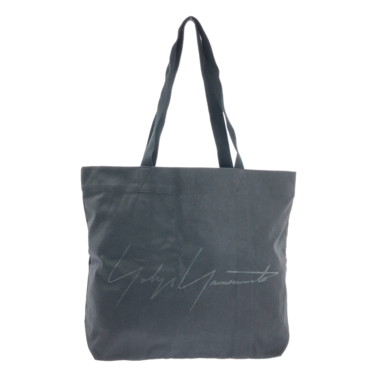 [狀況極佳] 山本耀司 | 標誌印花帆布手提包 | 黑色 | 女款