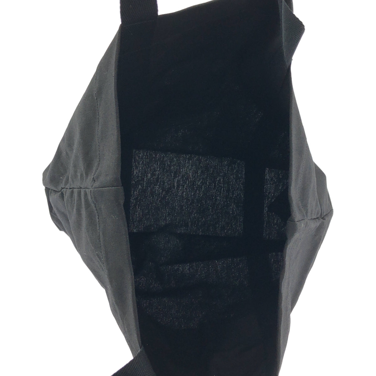 [狀況極佳] 山本耀司 | 標誌印花帆布手提包 | 黑色 | 女款