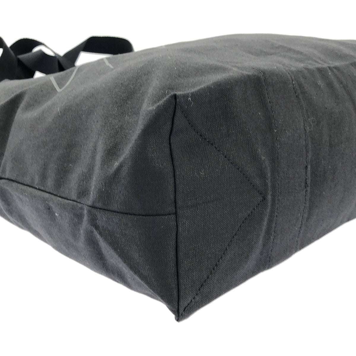 【미품】 YOHJI YAMAMOTO / 요우지야마모토 | 로고 프린트 캔버스 토트 백 | 블랙 |