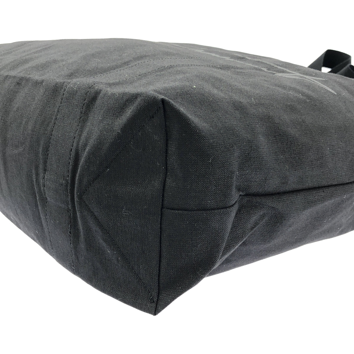 【미품】 YOHJI YAMAMOTO / 요우지야마모토 | 로고 프린트 캔버스 토트 백 | 블랙 |