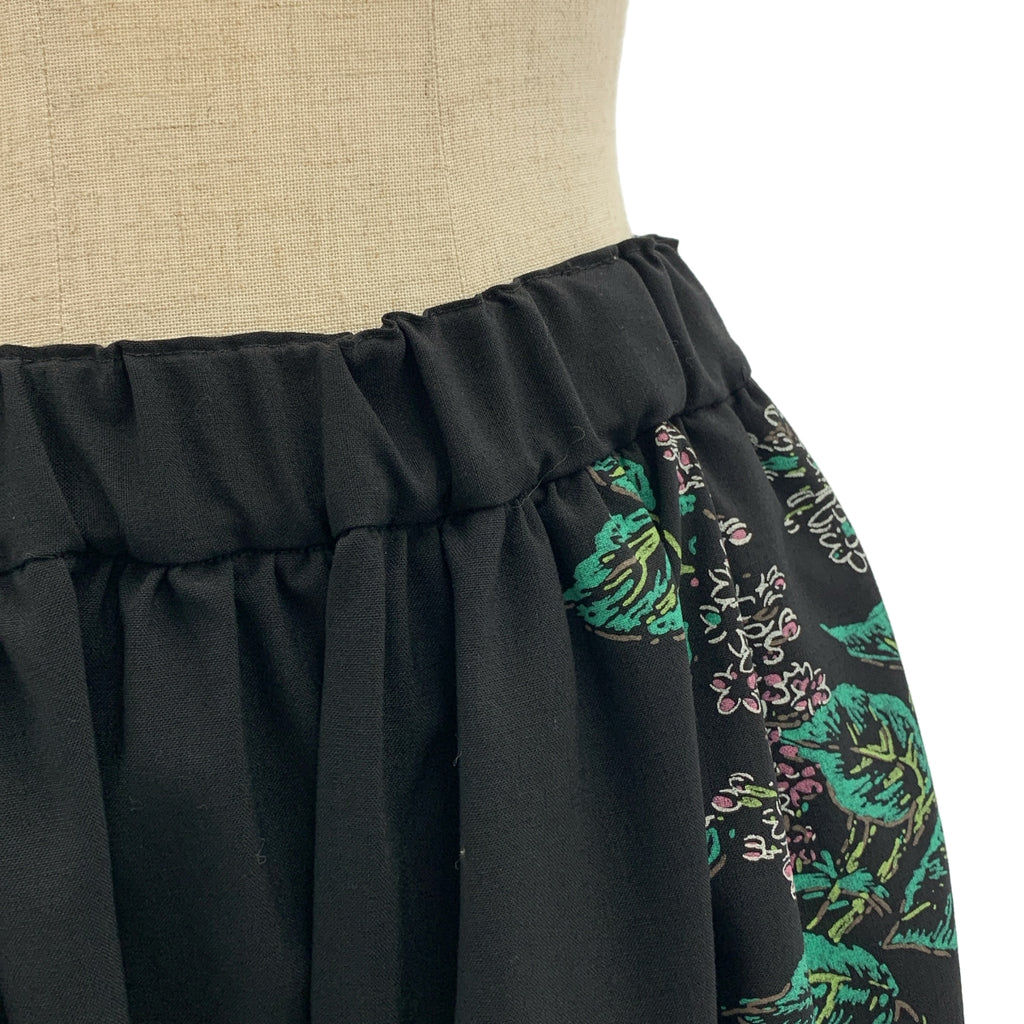 【美品】  tricot COMME des GARCONS / トリココムデギャルソン | AD1996 | 特殊加工 プリント ロングスカート | ブラック | レディース