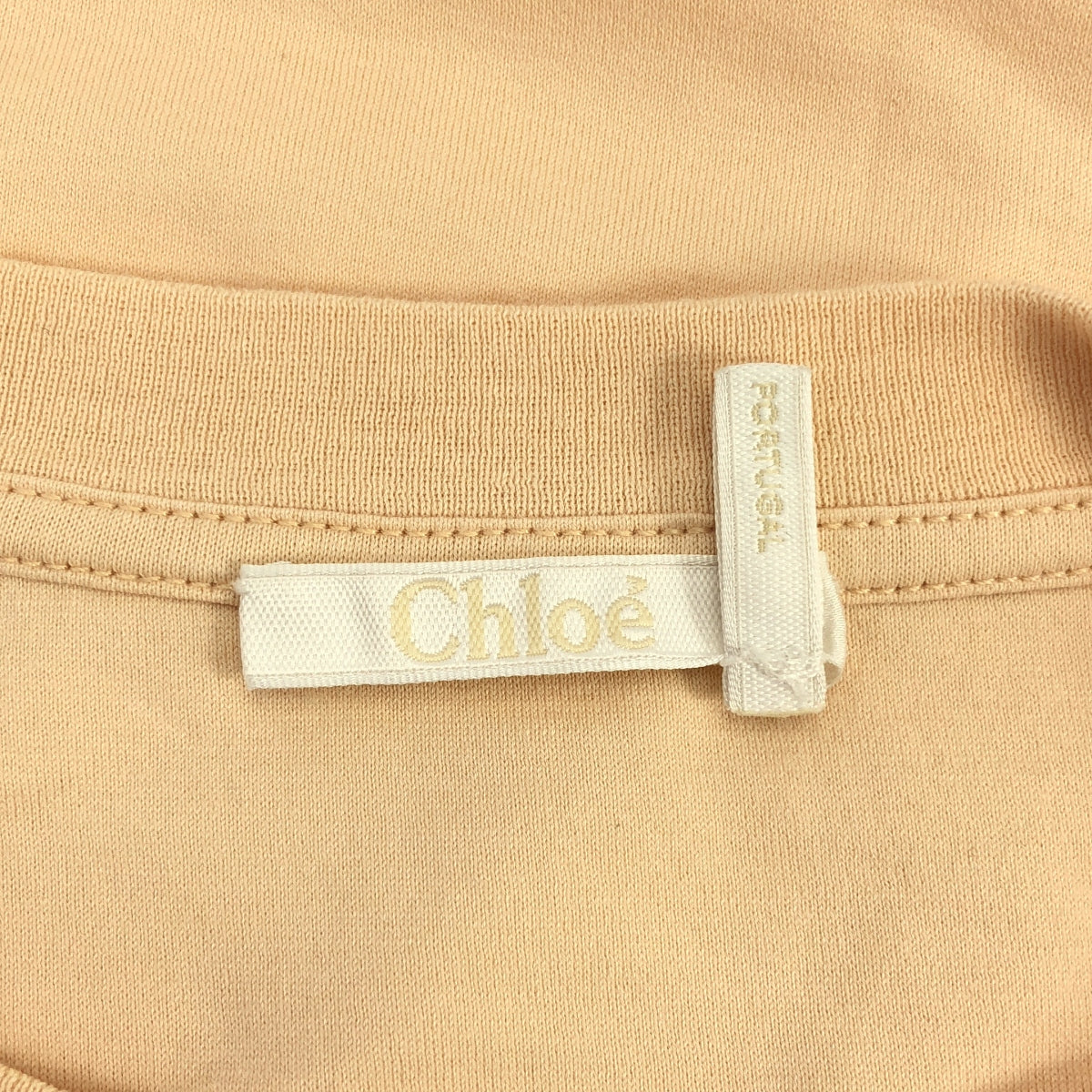 Chloe / クロエ | ワンポイント刺しゅう コットン Tシャツ | XS | ベージュ | レディース