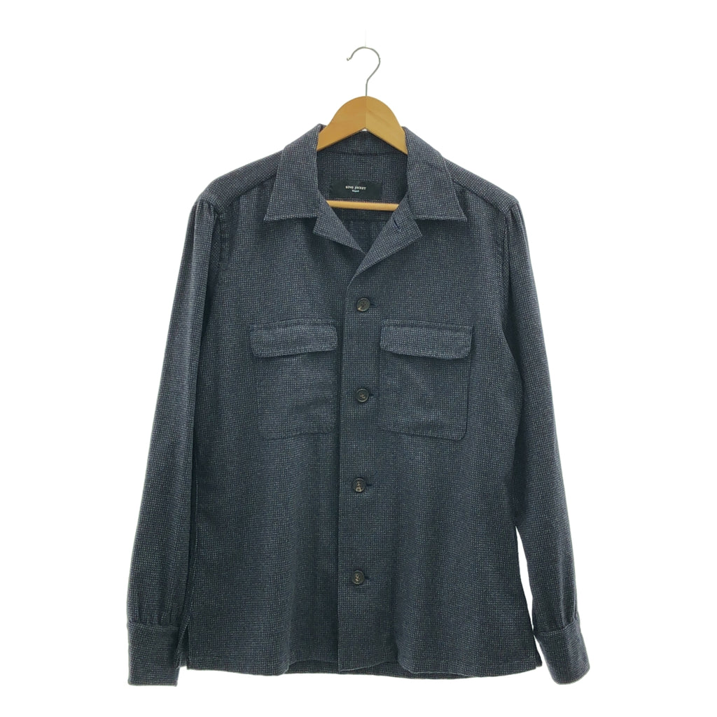 戒指外套 | 100% 羊絨雙口袋襯衫外套 | L 碼 | 男士