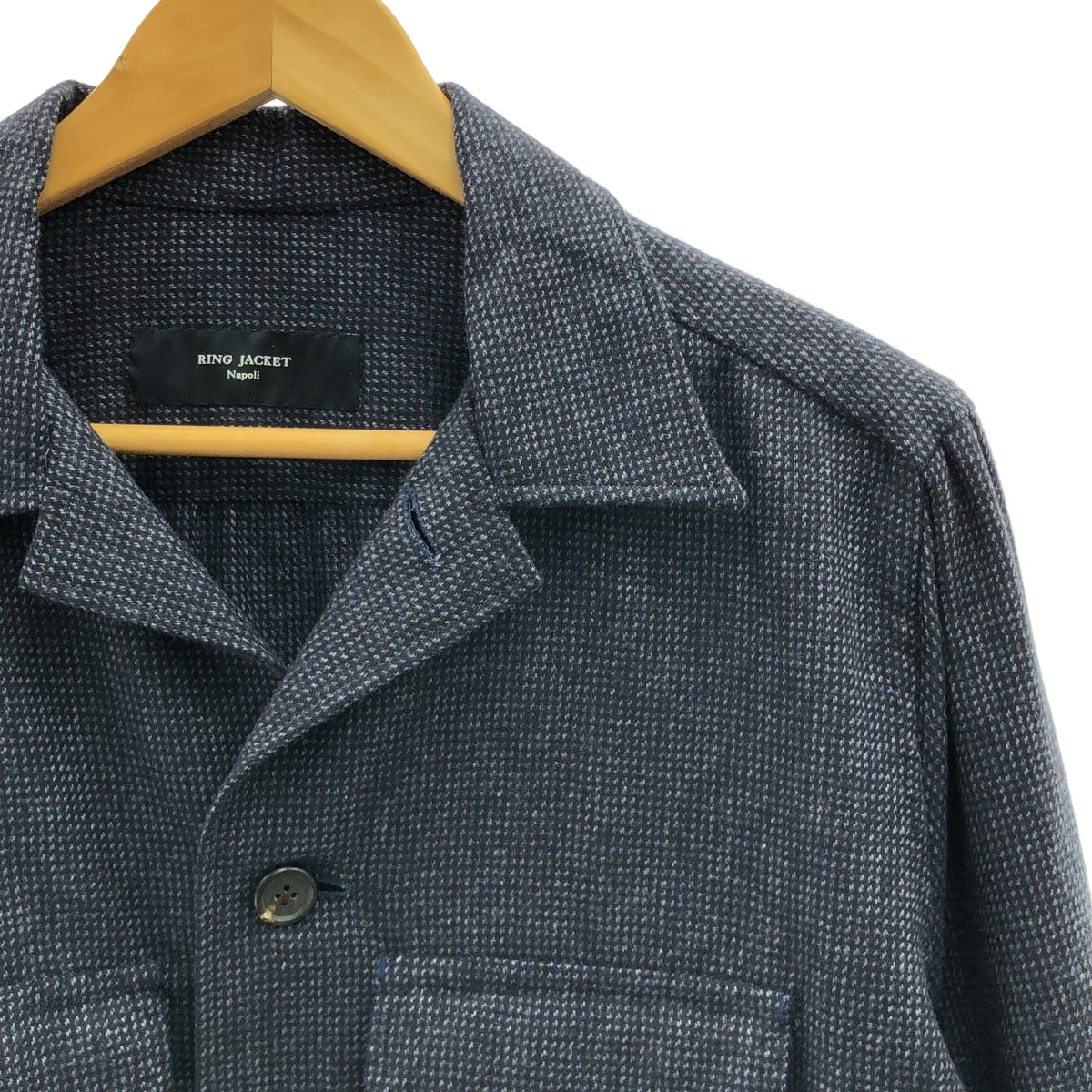 戒指外套 | 100% 羊絨雙口袋襯衫外套 | L 碼 | 男士