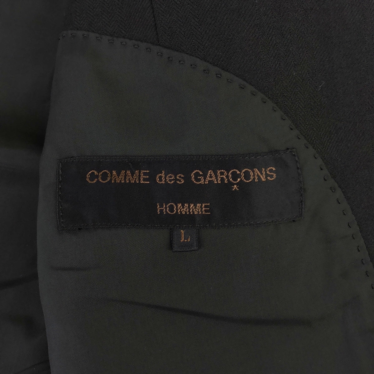 COMME des GARCONS HOMME / 컴데 갤슨 옴므 | 80s ~ / AD1988 | 울 헤링본 3B 테일러드 재킷 / 총 안감 | L | 남성