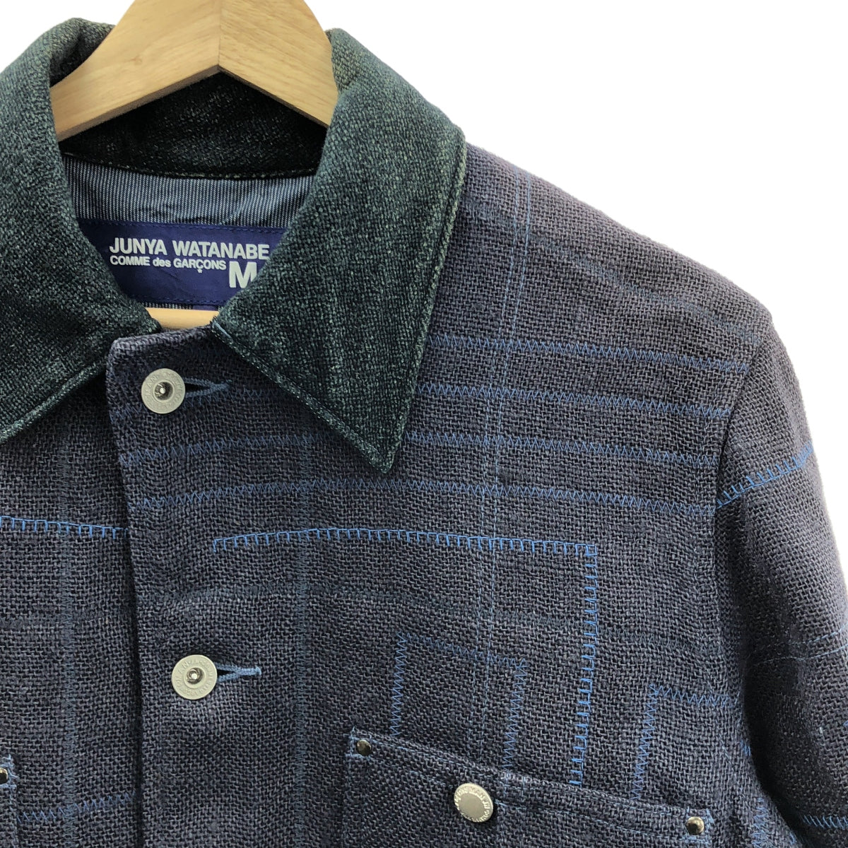 JUNYAWATANABE COMMEdesGARCONS MAN / 준야와타나베만 | 2016SS | 엘보 패치 로고 버튼 싱글 브레스트 재킷 | S | 남성