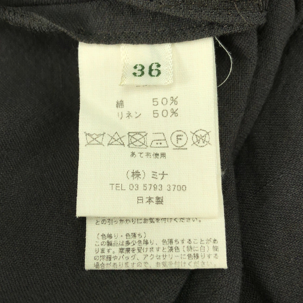 mina perhonen | kivi | 棉麻雙褶闊腿褲 | 36碼 | 炭灰色 | 女款