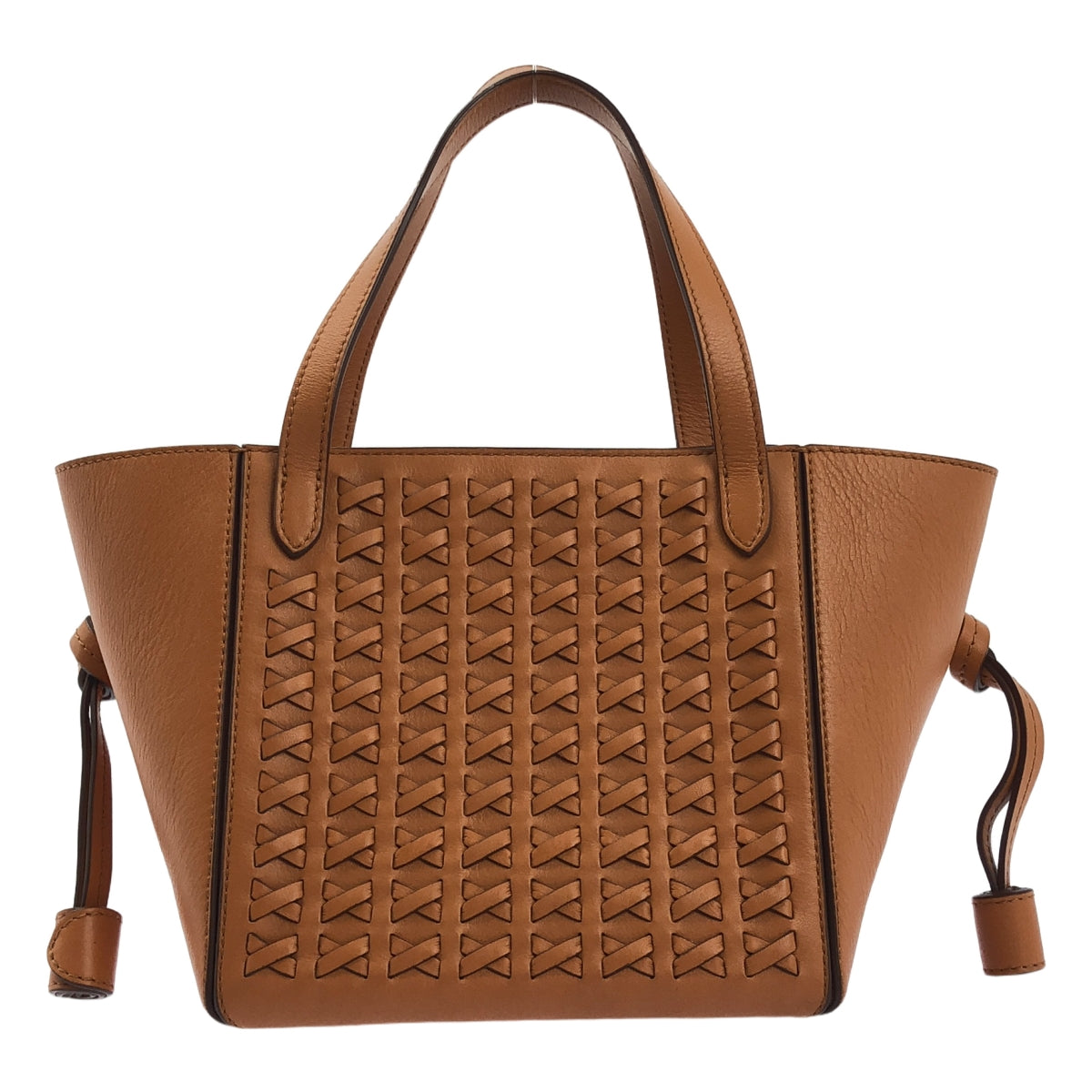 【미품】 J&amp;M DAVIDSON / 제이앤엠 데이비슨 | 2022SS | journal standard L'essage 취급 / BELLE MINI / 가죽 뜨개질 핸드 토트 백 | 브라운 | 여성