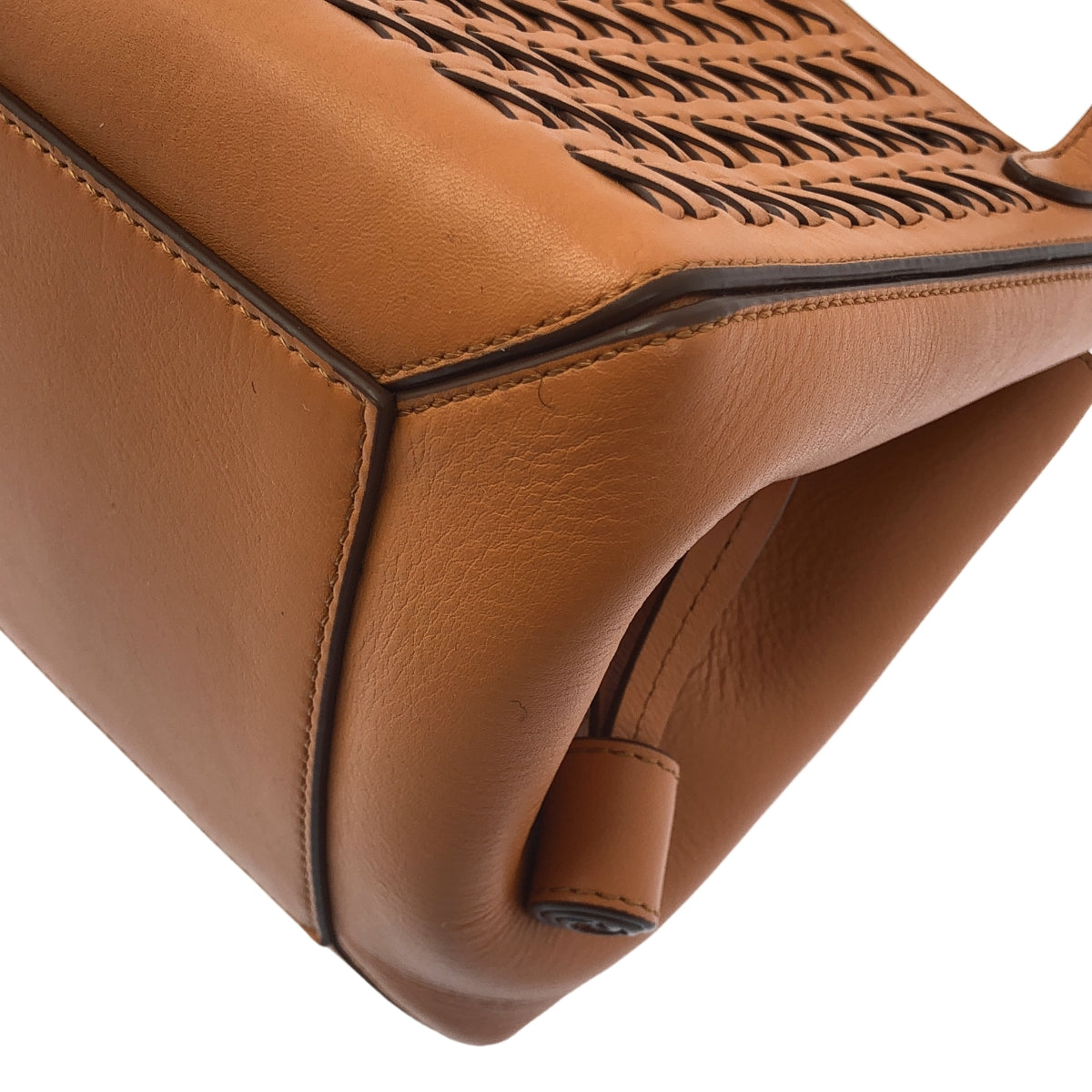 【美品】  J&M DAVIDSON / ジェイアンドエムデヴィッドソン | 2022SS | journal standard L'essage 取扱い / BELLE MINI / レザー 編み込み ハンド トートバッグ | ブラウン | レディース