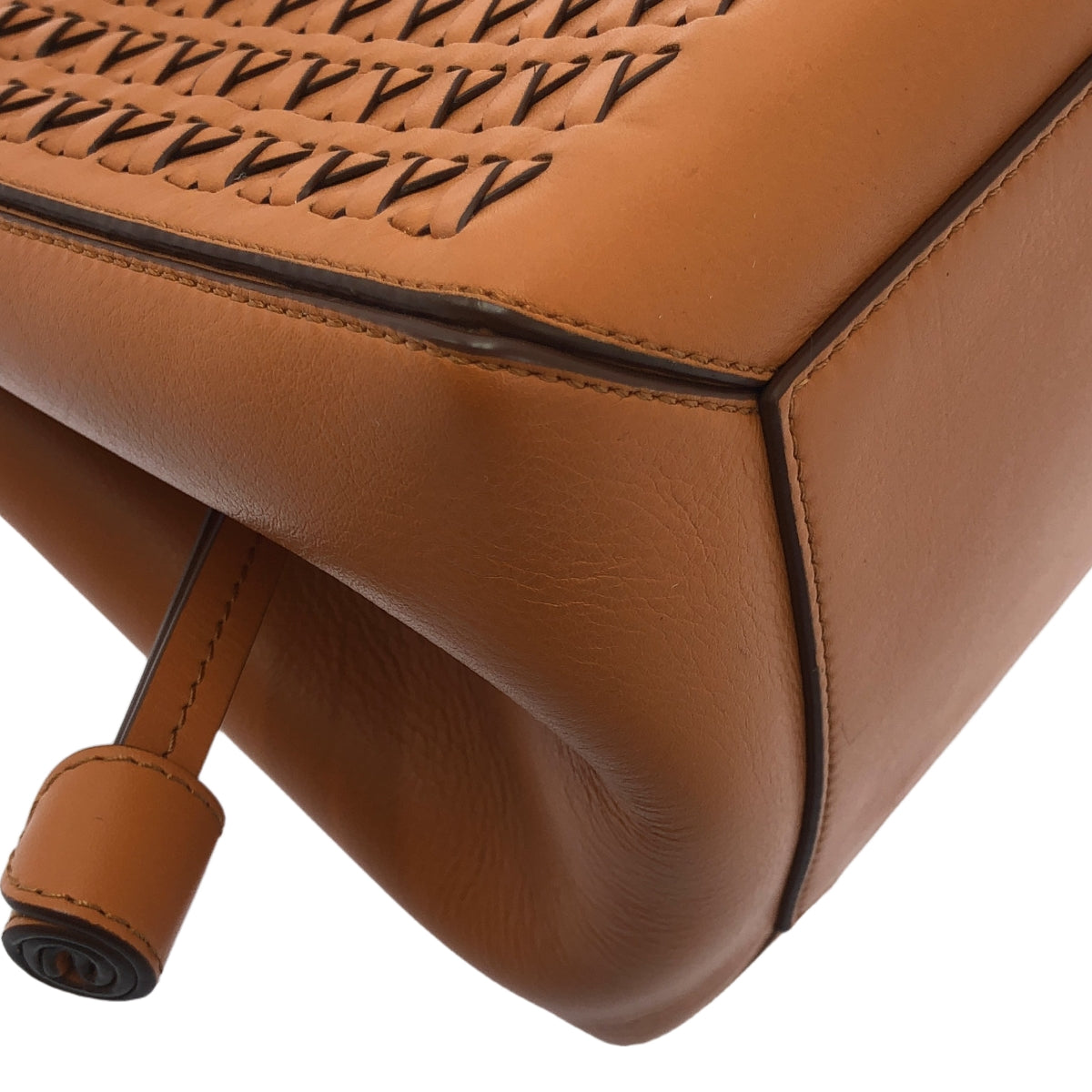 【美品】  J&M DAVIDSON / ジェイアンドエムデヴィッドソン | 2022SS | journal standard L'essage 取扱い / BELLE MINI / レザー 編み込み ハンド トートバッグ | ブラウン | レディース