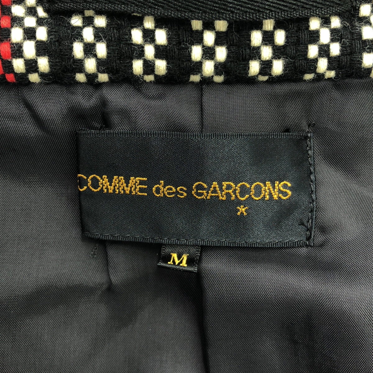 【美品】  COMME des GARCONS / コムデギャルソン | 2001AW | 異素材切替え ダブルジャケット | M | レッド/ブラック/ホワイト | レディース