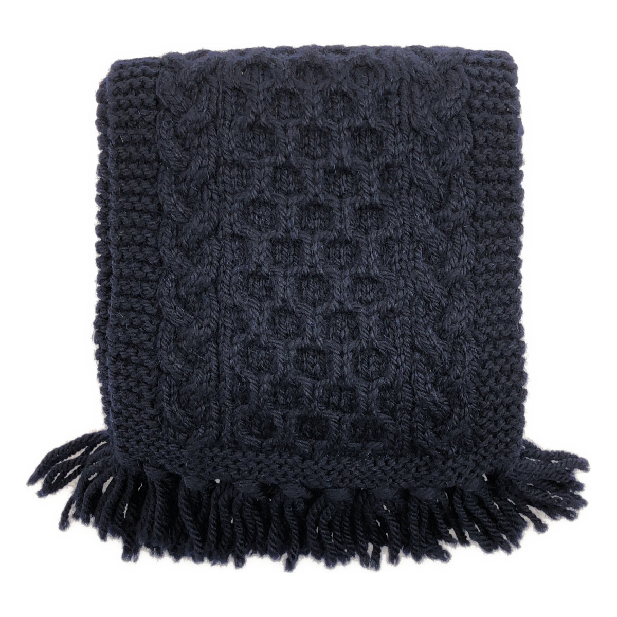 INVERALLAN / 인버 앨런 | 울 핸드 니트 프린지 머플러 |