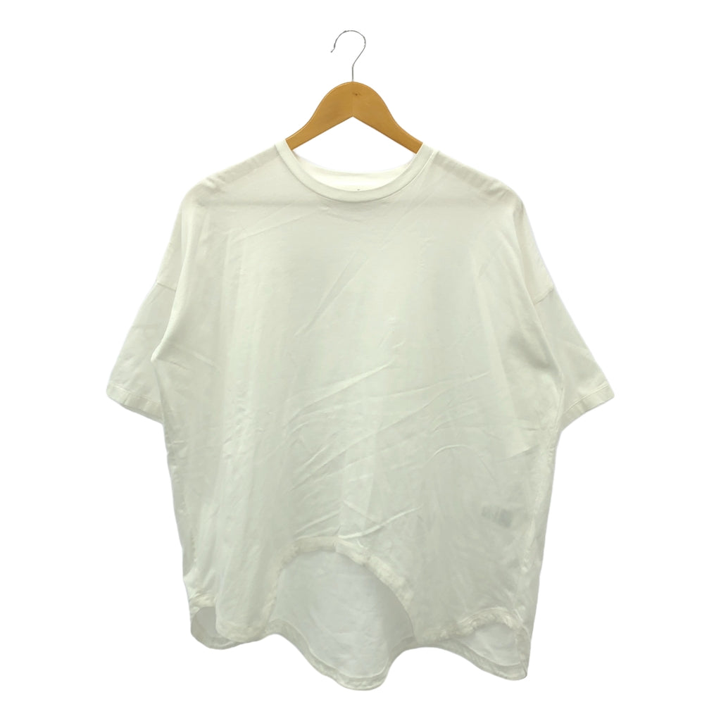 折疊 | 2023SS |波浪下擺 T 卹 棉質變形波浪剪裁和縫製 | 38 |白色 |女性的