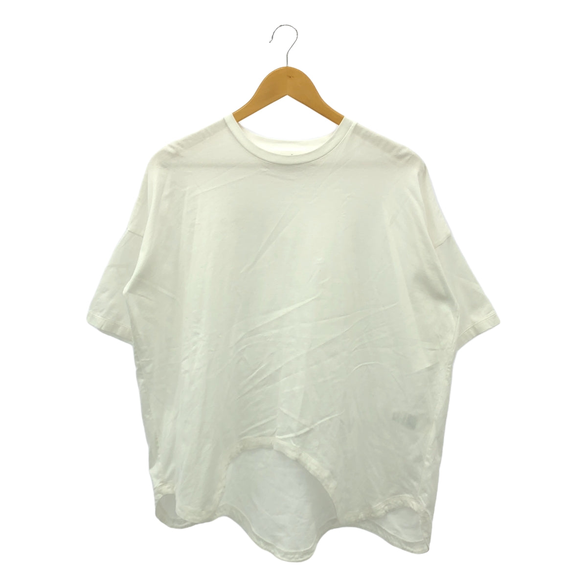 折疊 | 2023SS |波浪下擺 T 卹 棉質變形波浪剪裁和縫製 | 38 |白色 |女性的