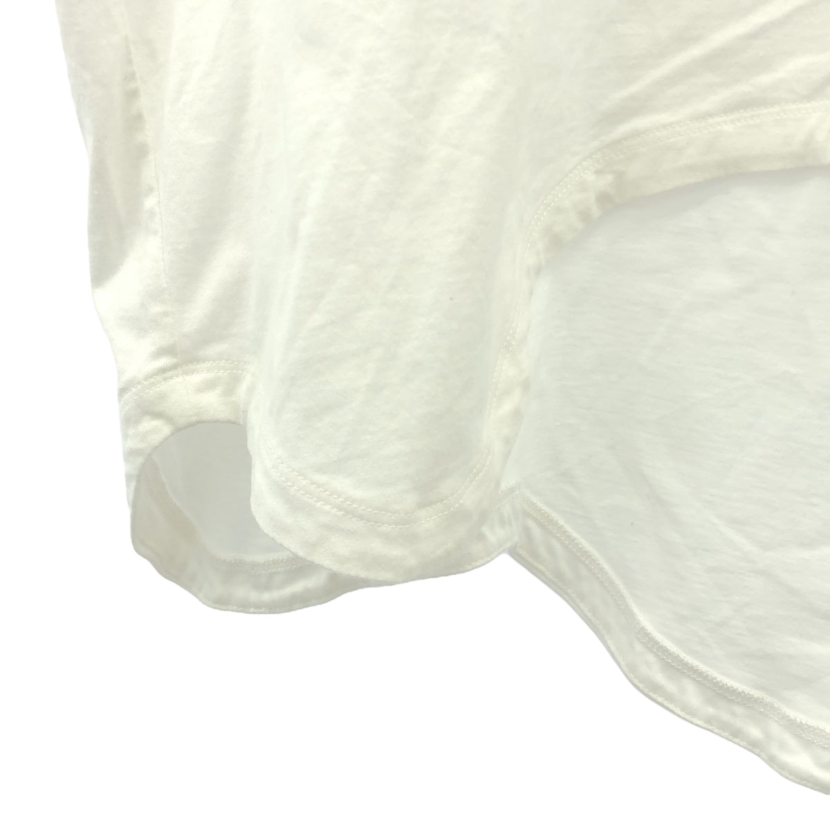 折疊 | 2023SS |波浪下擺 T 卹 棉質變形波浪剪裁和縫製 | 38 |白色 |女性的