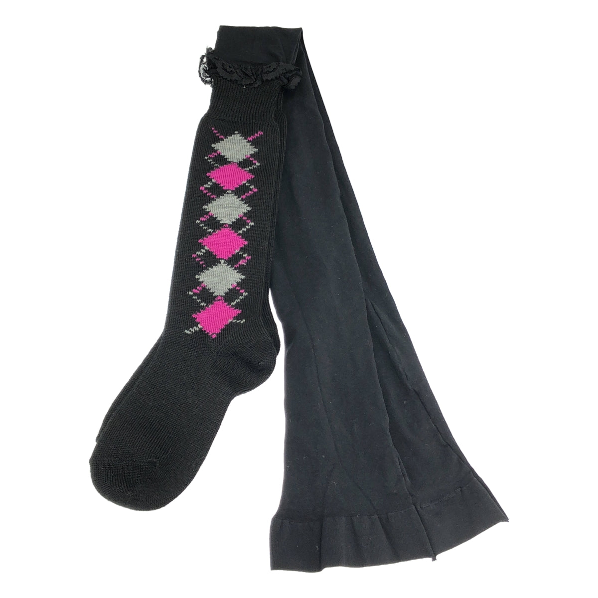COMME des GARÇONS | 2006 秋冬 | 菱形花紋蕾絲刺繡襪套褲襪 | S 碼 | 女款