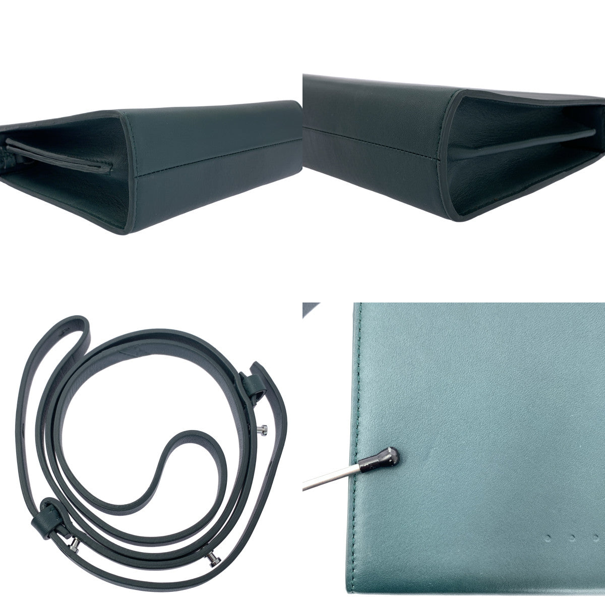 【미품】 AESTHER EKME / 에스터 에쿠미 | 2way 스퀘어 클러치 미니 숄더백 | 다크 그린 | 여성