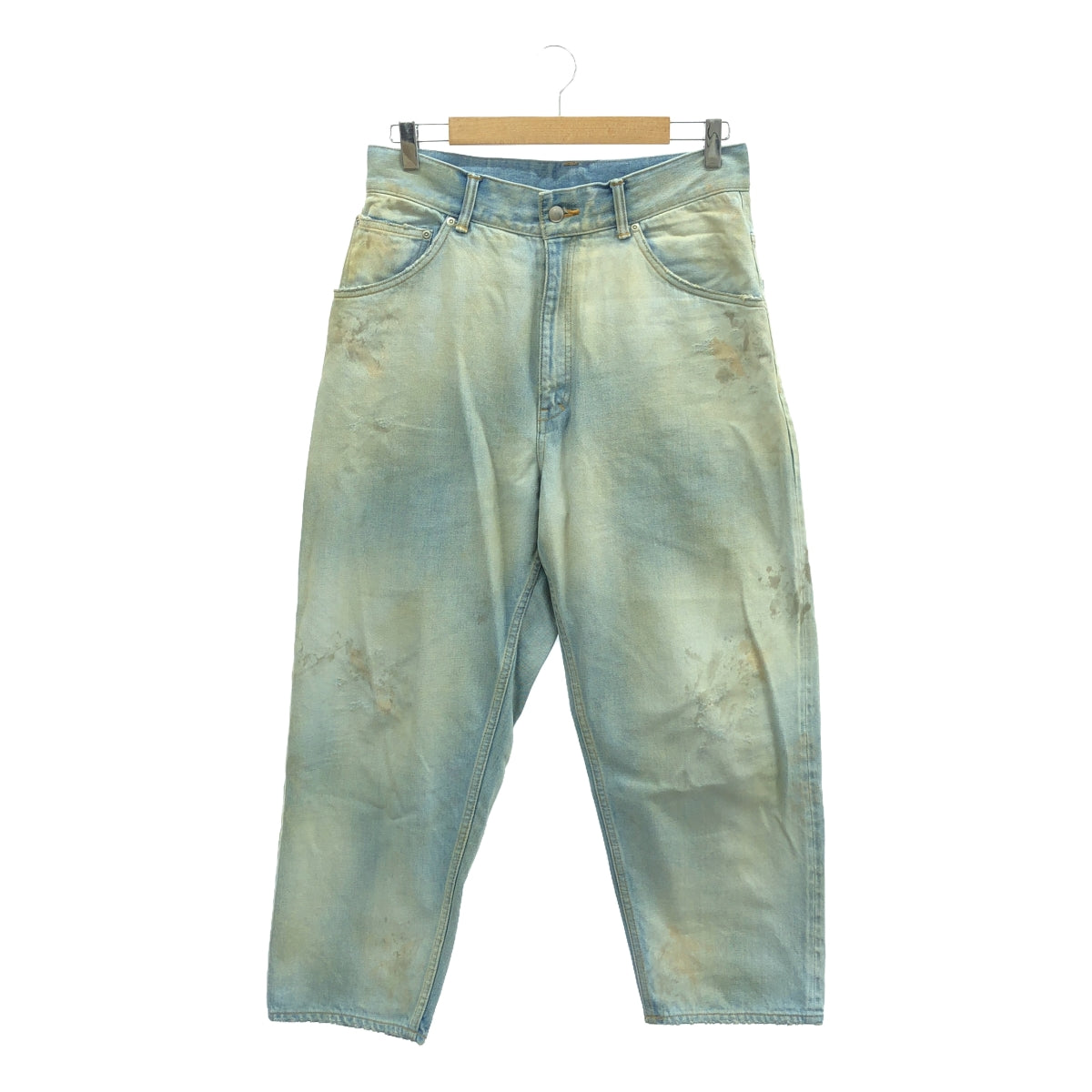 ANCELLM / 안셀름 | AGING SELVEDGE TAPERED 5P DENIM PANTS 에이징 가공 세르빗치 테이파드 5P 데님 팬츠 | 1 | 라이트 인디고 | 남성