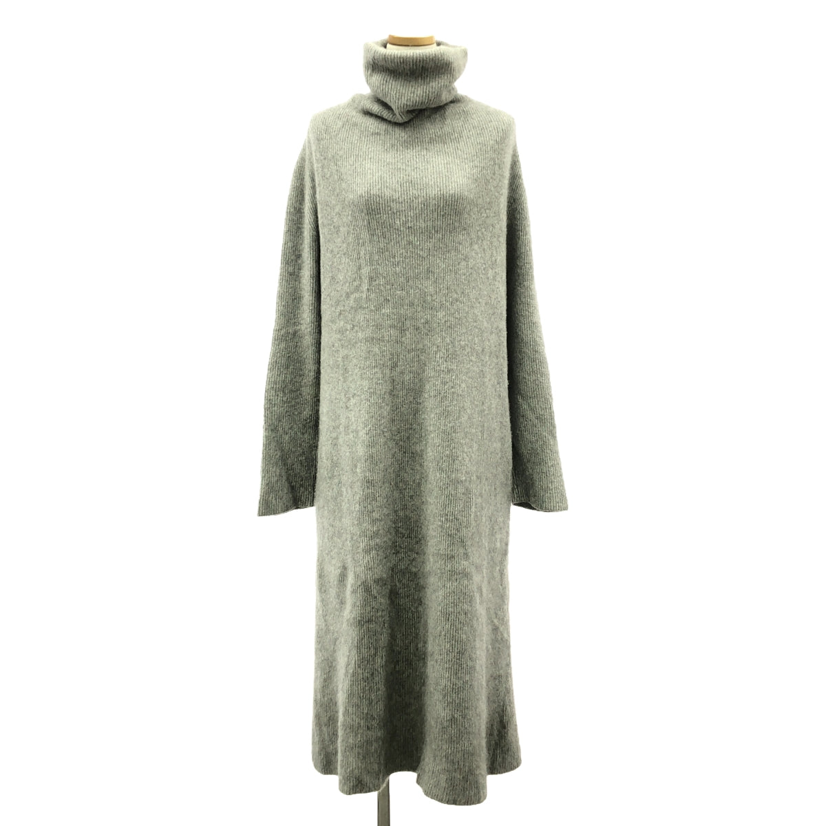 BATONER / バトナー | CASHMERE FOX UNIQUE TURTLE NECK ONE-PIECE ニットワンピース | 1 | グレー | レディース