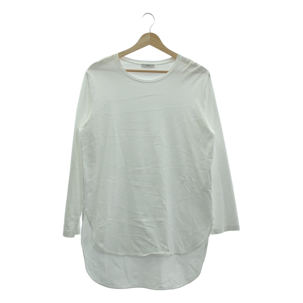ATON / エイトン | 2023AW | Suvin 60/2 Longsleeve Round Hem クルーネック 長袖 カットソー | 2 | ホワイト | レディース