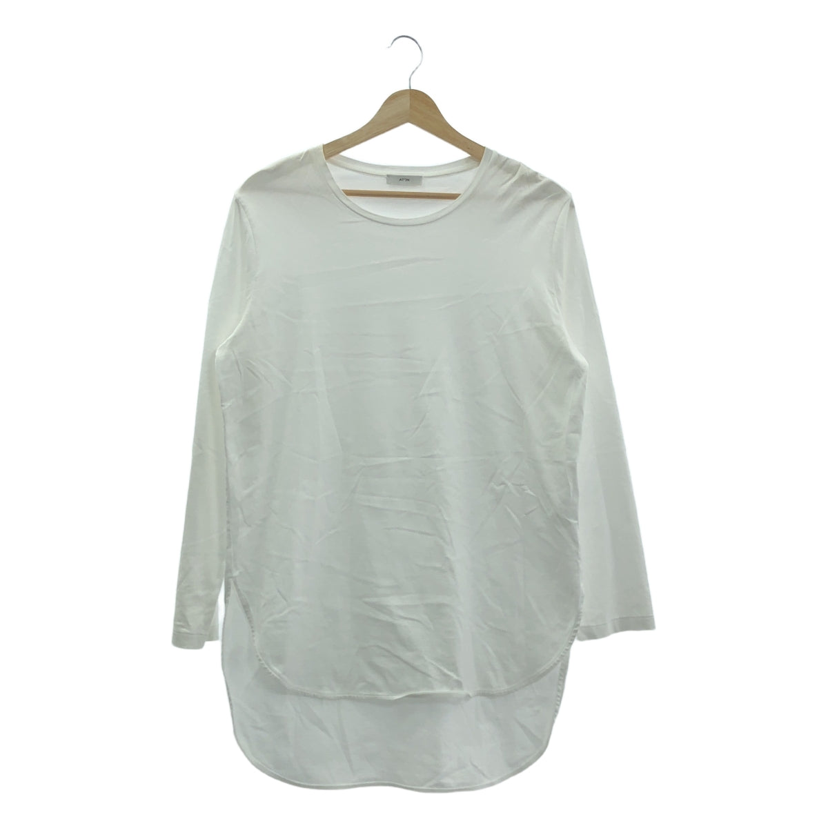 ATON / エイトン | 2023AW | Suvin 60/2 Longsleeve Round Hem クルーネック 長袖 カットソー | 2 | ホワイト | レディース
