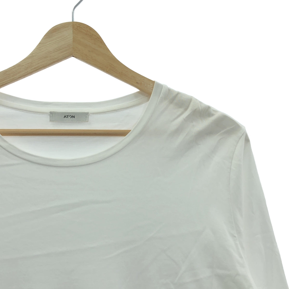ATON / エイトン | 2023AW | Suvin 60/2 Longsleeve Round Hem クルーネック 長袖 カットソー | 2 | ホワイト | レディース