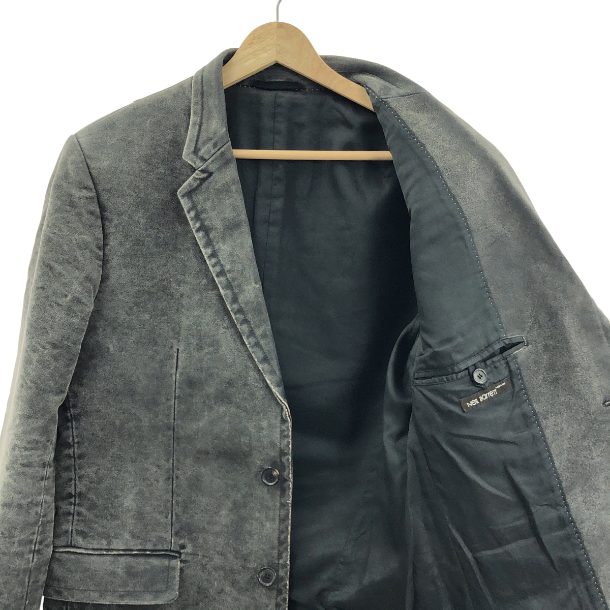 Neil Barrett / 닐 발렛 | 싱글 브레스트 테일러드 재킷 / 총 안감 | XS | 차콜 그레이 | 남성