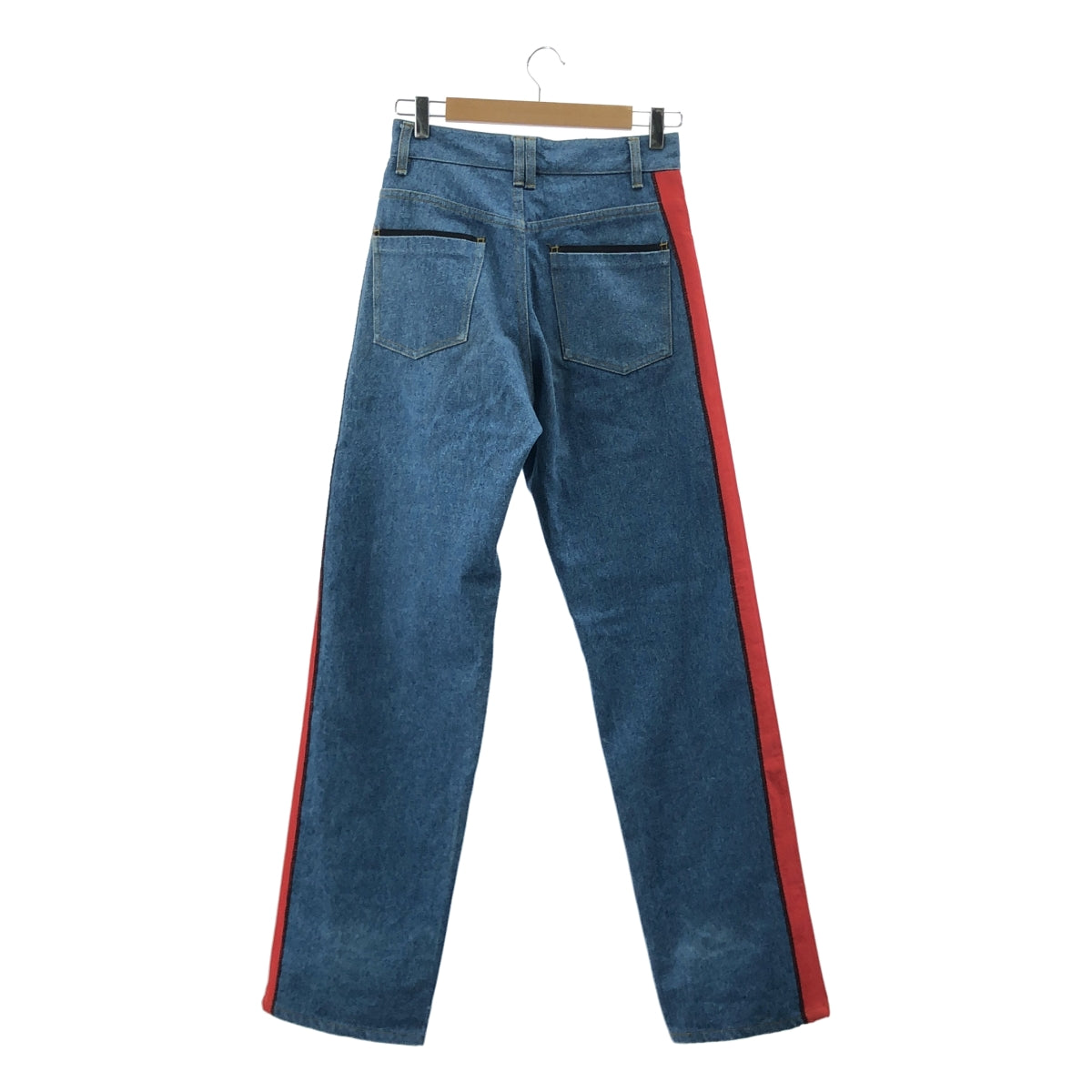 KOCHE / コシェ | Side Band Denim サイドライン デニムパンツ | XS | インディゴ / レッド | レディース