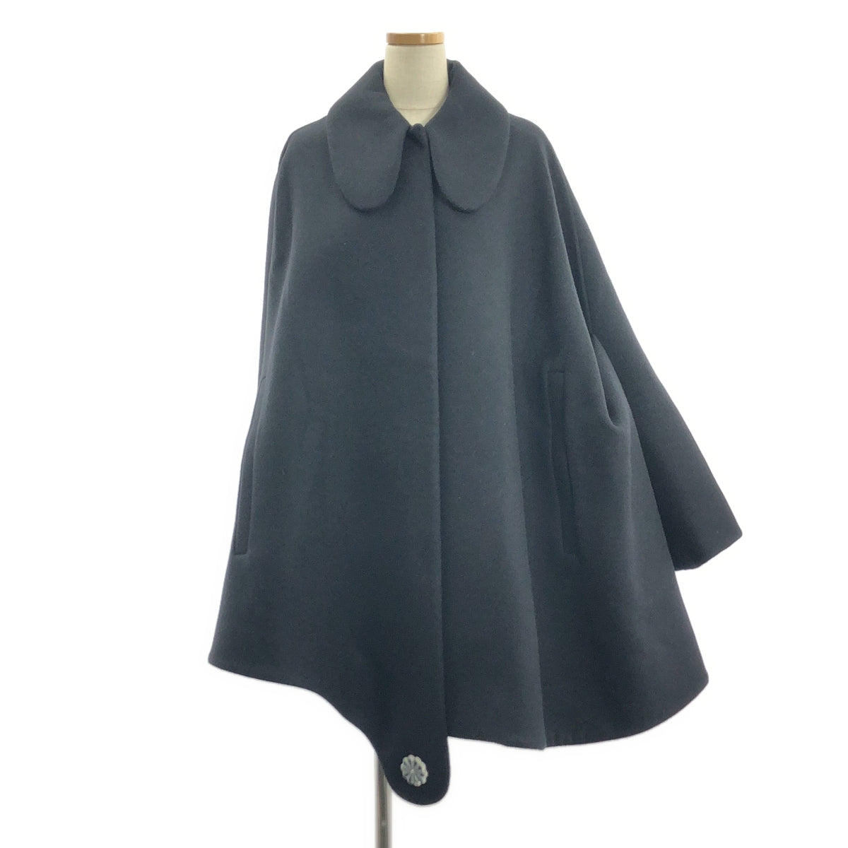 Simone Rocha | 羊毛圓領斗篷大衣 | 英國 10 碼 | 黑色 | 女款