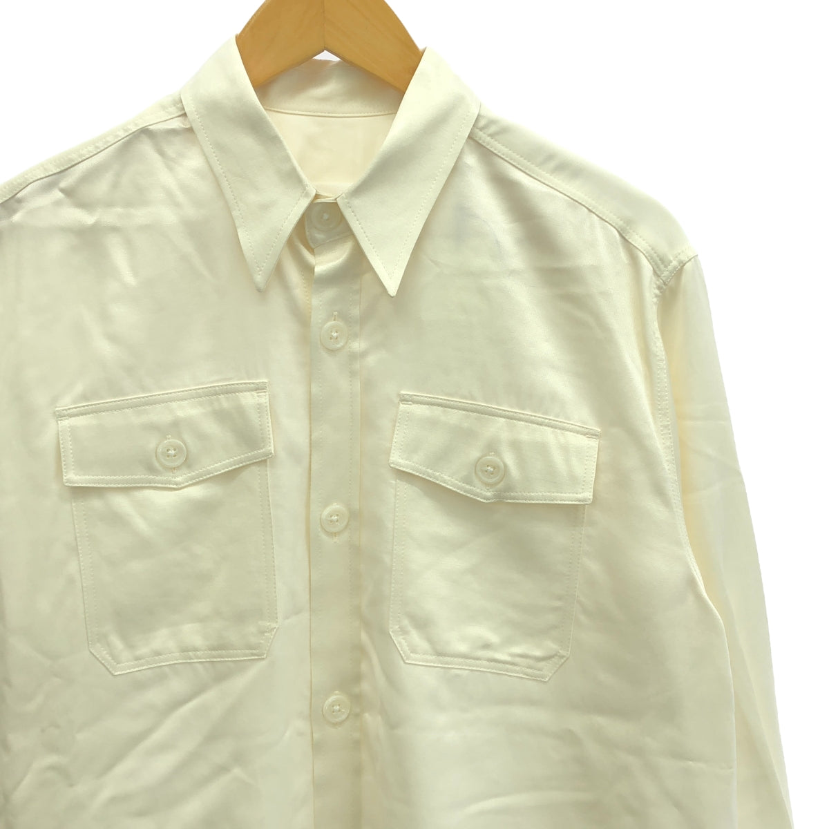 [Good Condition] AMI Alexandre Mattiussi | Wool Blend Overshirt | XXS | Ivory | Men's