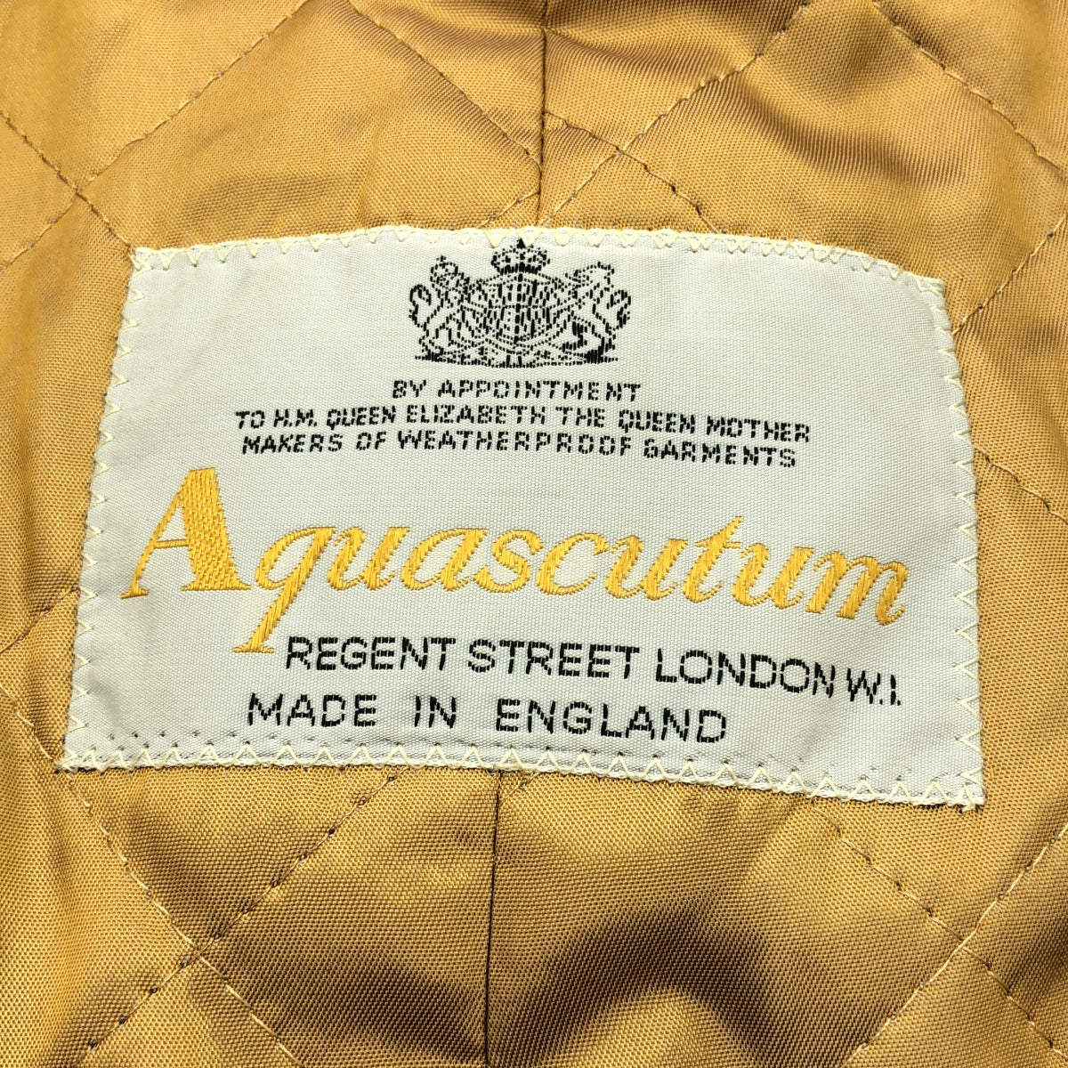 AQUASCUTUM / 아쿠아 스큐텀 | 울 안감 퀼팅 더블 체스터 코트 | 카멜 | 남성