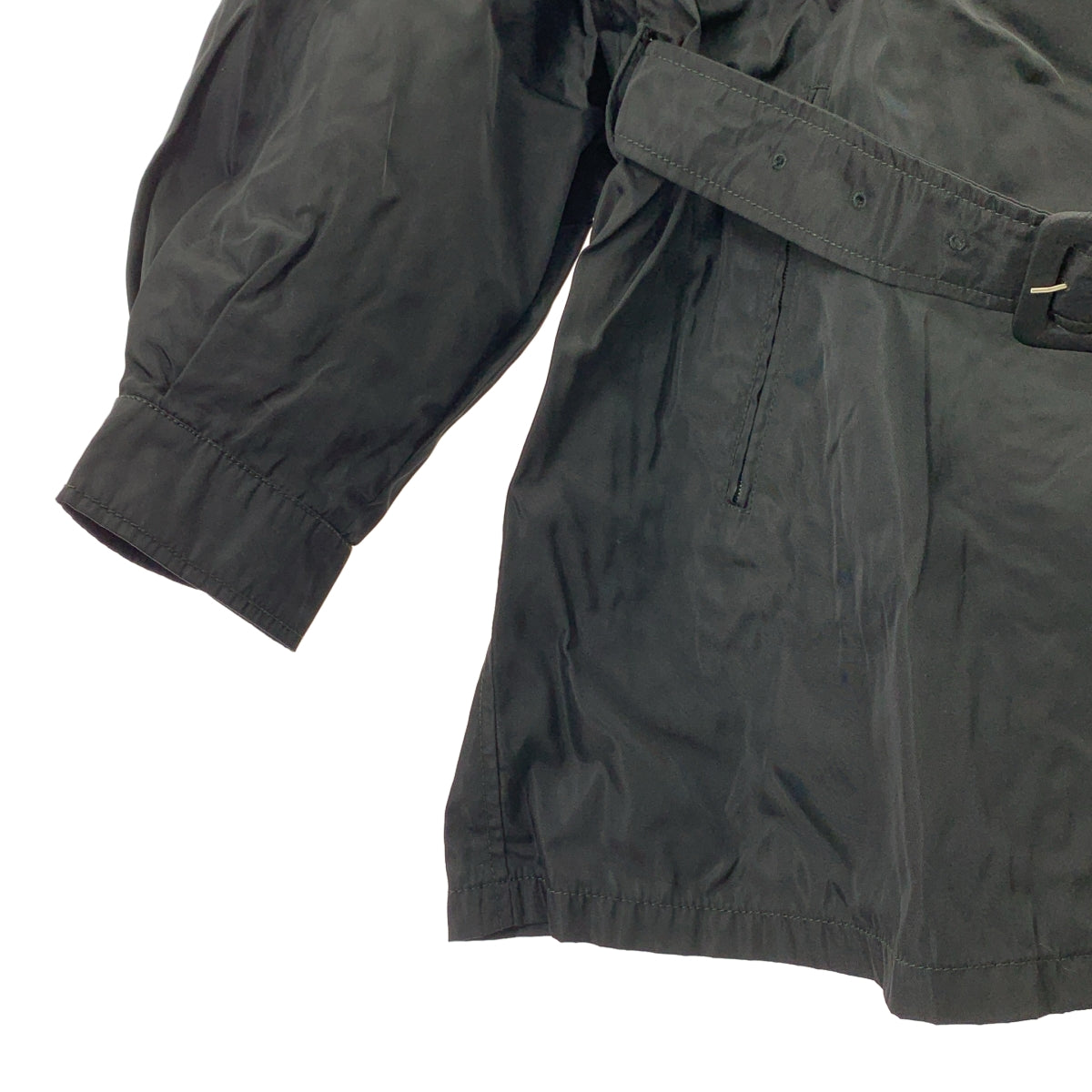 PRADA / 프라다 | 나일론 더블 브레스트 코트 | 블랙 | 여성