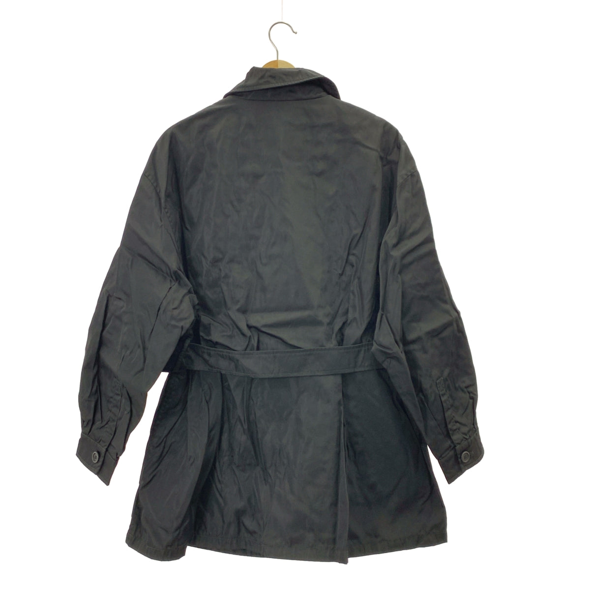 PRADA / 프라다 | 나일론 더블 브레스트 코트 | 블랙 | 여성