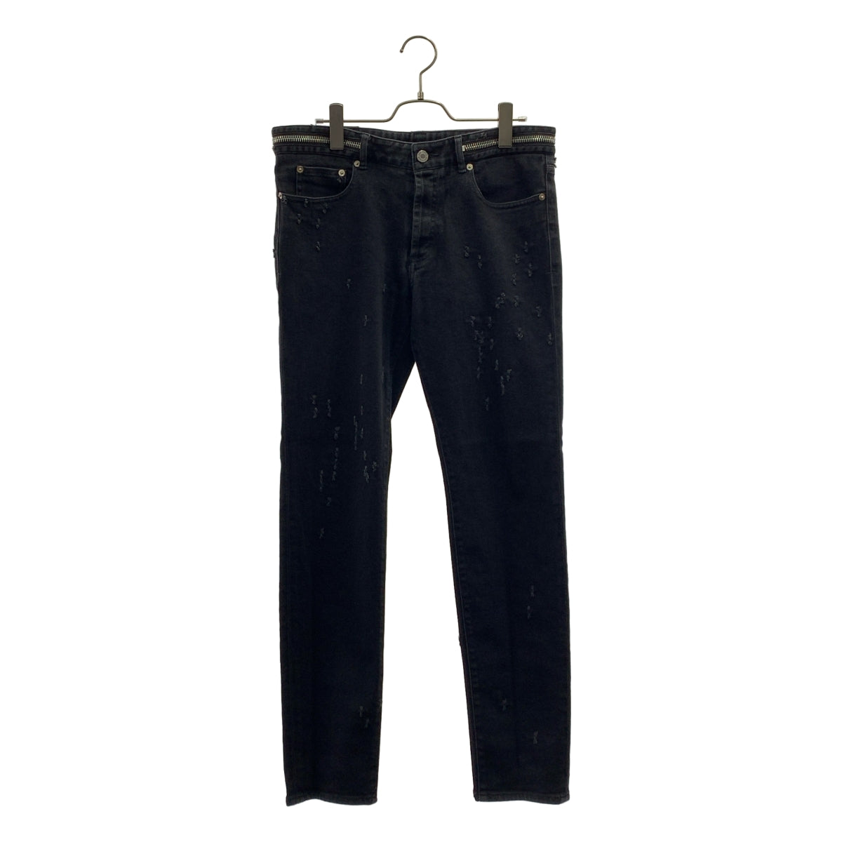 GIVENCHY / 지방시 | 데미지 가공 지퍼 슬림 데님 팬츠 | 32 | 남성