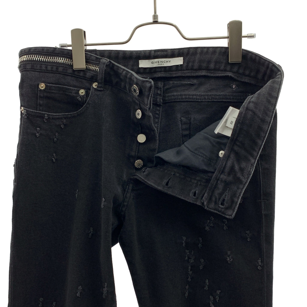 GIVENCHY / ジバンシィ | ダメージ加工 ジップ スリムデニムパンツ | 32 | メンズ