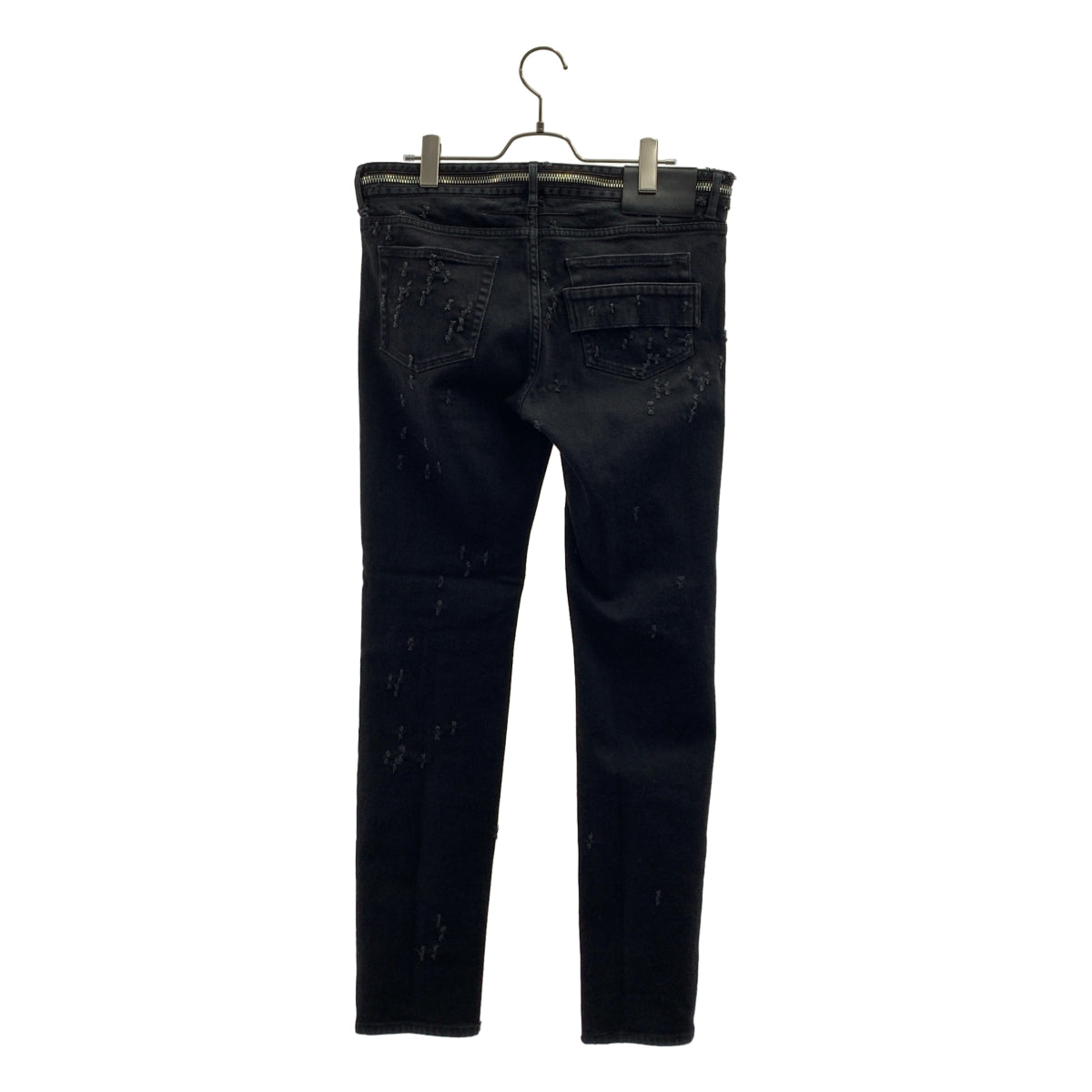 GIVENCHY / 지방시 | 데미지 가공 지퍼 슬림 데님 팬츠 | 32 | 남성