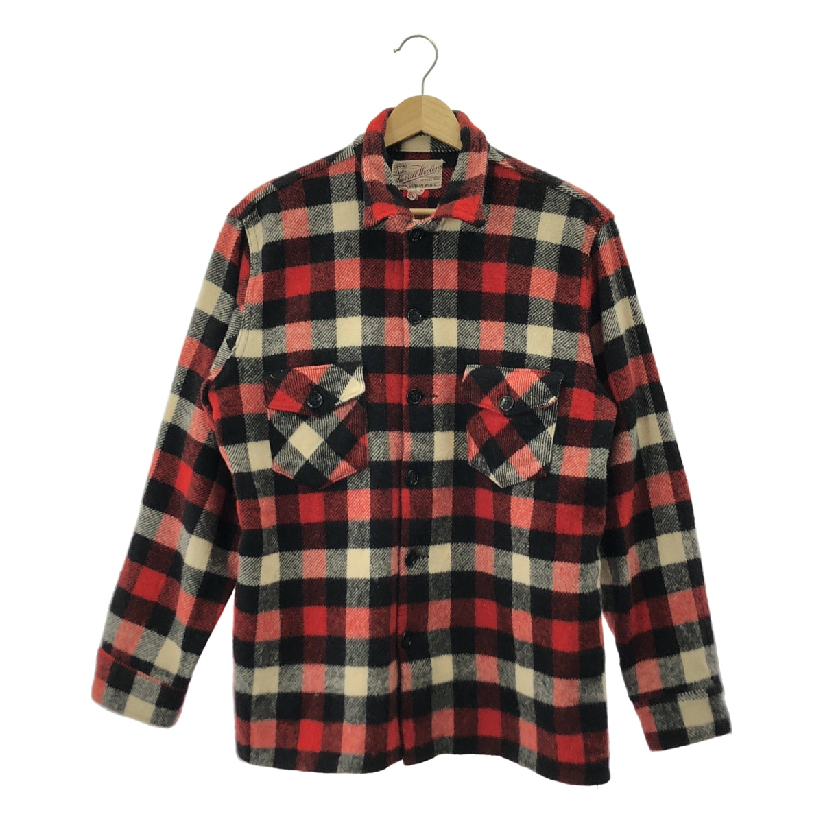 VINTAGE / ヴィンテージ古着 | 1950s | MERRIL WOOLEN MILLS メリル ウーレンミルズ / ウール チェック シャツ | レッド/ブラック/ホワイト | メンズ