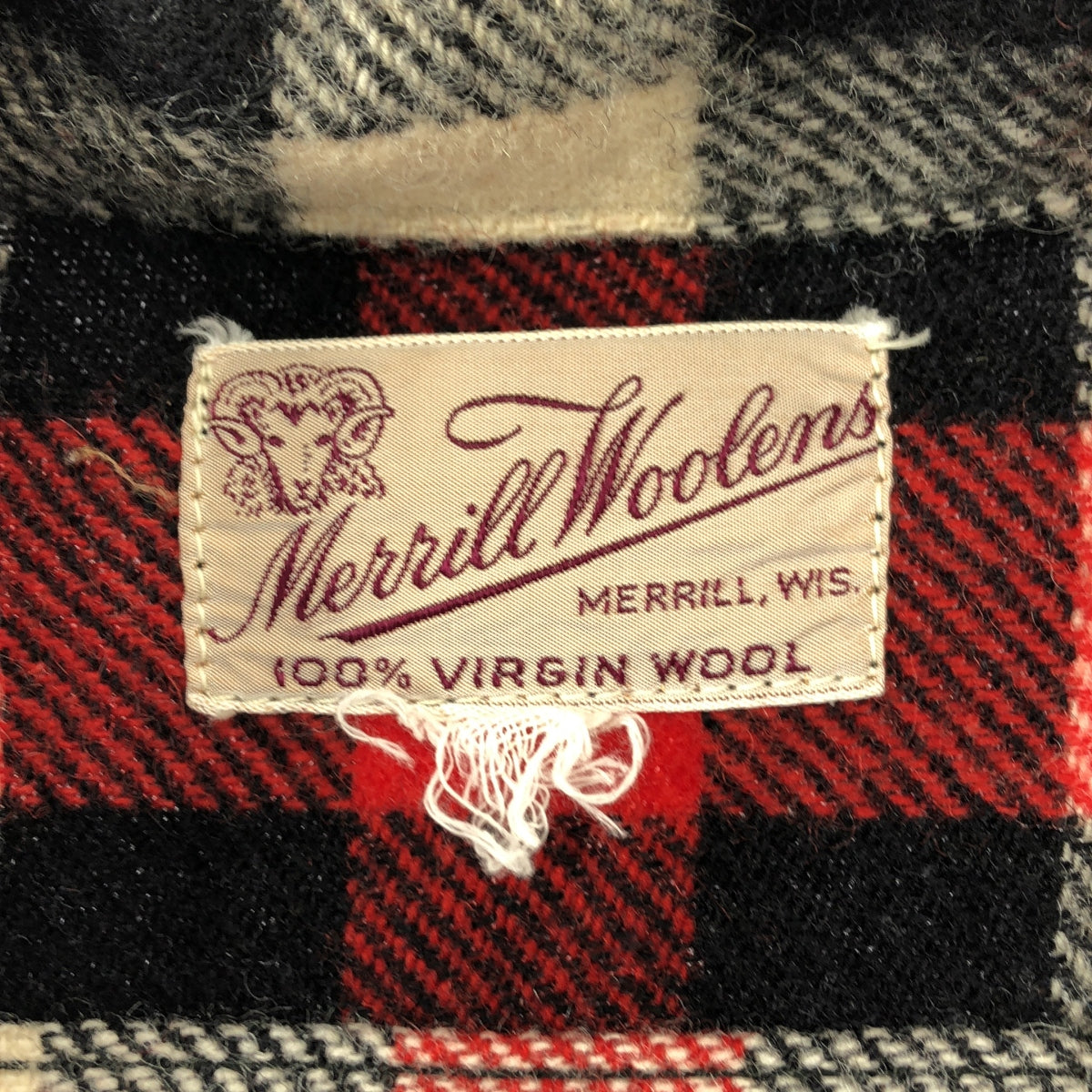 VINTAGE / ヴィンテージ古着 | 1950s | MERRIL WOOLEN MILLS メリル ウーレンミルズ / ウール チェック シャツ | レッド/ブラック/ホワイト | メンズ
