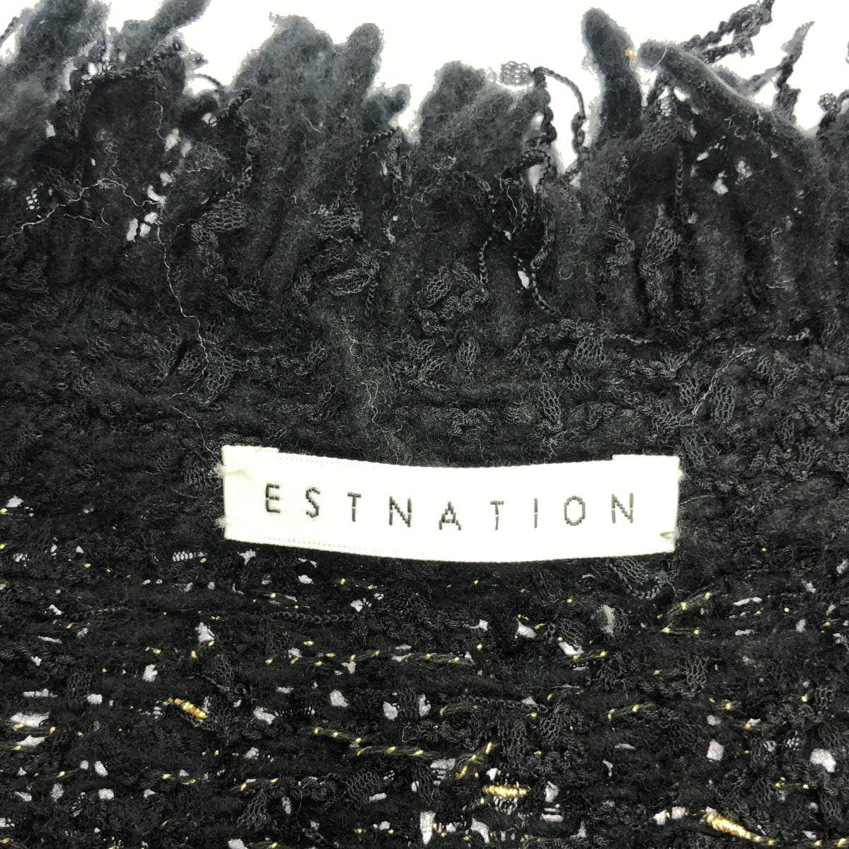 ESTNATION / エストネーション | ツイーディー ニット ジャケット | F | ブラック | レディース